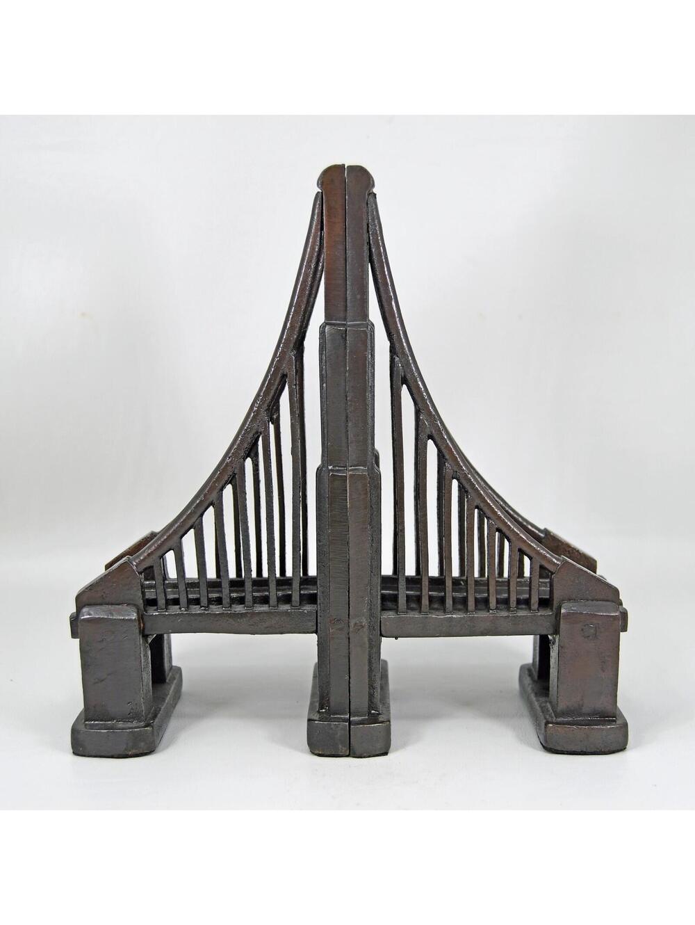 Restoration Hardware Golden Gate Bridge Bookends Industrial Cast Iron Vintage 8"